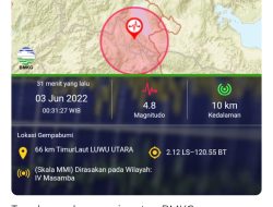 Gempa 4,8 SR Guncang Lutra Dinihari Tadi, Warga Panik
