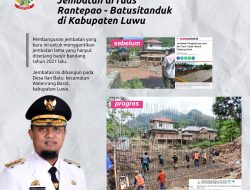 Hanyut Diterjang Banjir tahun 2021, Kini Gubernur Andi Sudirman Bangun Jembatan Baru di Ruas Rantepao- Batusitanduk