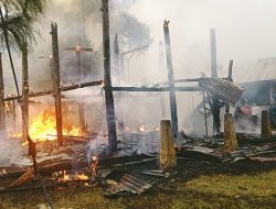 Rumah Ludes Terbakar di Mengkendek Pasca Hujan, Diduga Arus Pendek