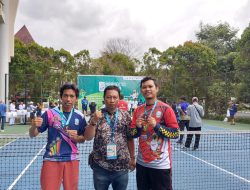 Ganda Tenis Lapangan Sukses Tambah Medali PWI Sulsel di Ajang Porwanas 2022