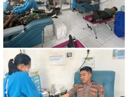 Wujud Sinergitas, Personel Polres Torut Ikut Donor Darah Sambut Hari Juang Kartika TNI AD ke-77