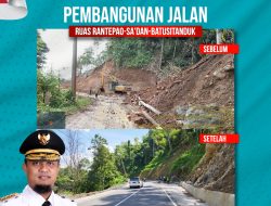 Jalan Ruas Rantepao-Sa’dan-Batusitanduk 5,4 Km Rampung 100 Persen, Gubernur: Sekaligus Jalur Pintas dan Buka Daerah Terisolir