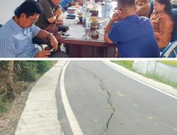 Komis lll DPRD Torut RDP dengan Dinas PUPR, Perkintan, dan Dinas BPBD, Ketua Komisi lll: Jalan Poros Alang-alang-Salu yang Retak akan Diperbaiki Kontraktor