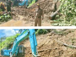 Longsor di Nanggala, Tiga Lembang dan Satu Kelurahan Terisolir, Kepala BPBD Torut Langsung Turun Buka Akses Jalan