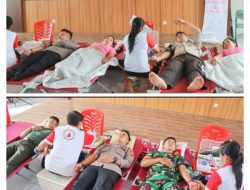 Sambut HUT Bhayangkara ke-77, TNI Bersama Polres Toraja Utara Gelar Donor Darah