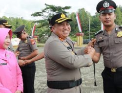 Kapolres Toraja Utara Pimpin Upacara Korps Raport Kenaikan Pangkat Satu Personel Periode 1 Juli 2023