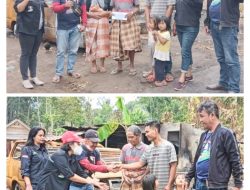 Satrel Ganjarist Torut Sambangi Korban Kebakaran di Lembang Pebulian, Berikan Bantuan Kasih