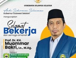 Gubernur Andi Sudirman Beri Ucapan Selamat Atas Pelantikan Rektor UIM Prof KH Muammar Muhammad Bakry