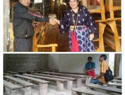 Sriyanti Irene Pailang Beri Bantuan Bangku Kepada Warga Jemaat Gereja Immanuel Rea di Simbuang Tana Toraja