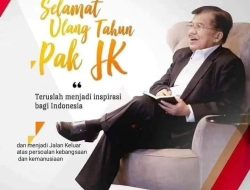 HM Jusuf Kalla Genap Berusia 82 Tahun, Annar Salahuddin Sampetoding : Sehat Selalu Senior