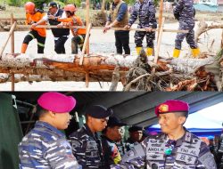 Komandan Lantamal VI Hadir dan Motivasi Personel Satgas Marinir di Lokasi Banjir Luwu