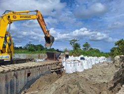 Tutup Tanggul Jebol di Malangke Barat Luwu Utara, Balai Lakukan Pemasangan Jumbo Bag