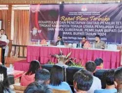 KPU Toraja Utara Tetapkan DPT Pemilihan Gubernur, Wagub dan Bupati dan Wabup Toraja Utara Sebanyak 181.033