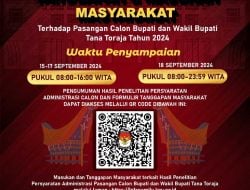 Tanggapan dan Masukan Masyarakat Terhadap Pasangan Calon Bupati dan Wakil Bupati Tana Toraja Tahun 2024