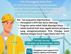 PT PLN (Persero) UP3 Palopo Laksanakan Pemutakhiran Data Pelanggan, Mulai 1 Oktober sampai 30 November 2024