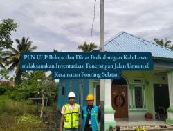 PLN ULP Belopa dan Dinas Perhubungan Kabupaten Luwu Melaksanakan Inventarisasi Penerangan Jalan Umum di Kecamatan Ponrang Selatan