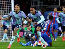 Arsenal Pesta Gol Usai Bekuk Crystal Palace 5-1, Gabriel Jesus Man of the Match