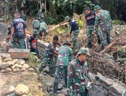 Satgas TMMD ke- 124 Kodim 1403/Plp Mengerjakan Drainase Pincara