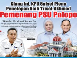 Siang Ini, KPU Sulsel Pleno Penetapan Naili Trisal-Akhmad Pemenang PSU Palopo